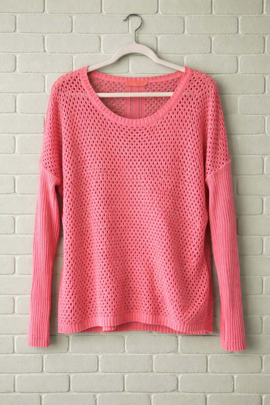 prAna Parker Open Knit Long Sleeve Crewneck Sweater in Red Slate